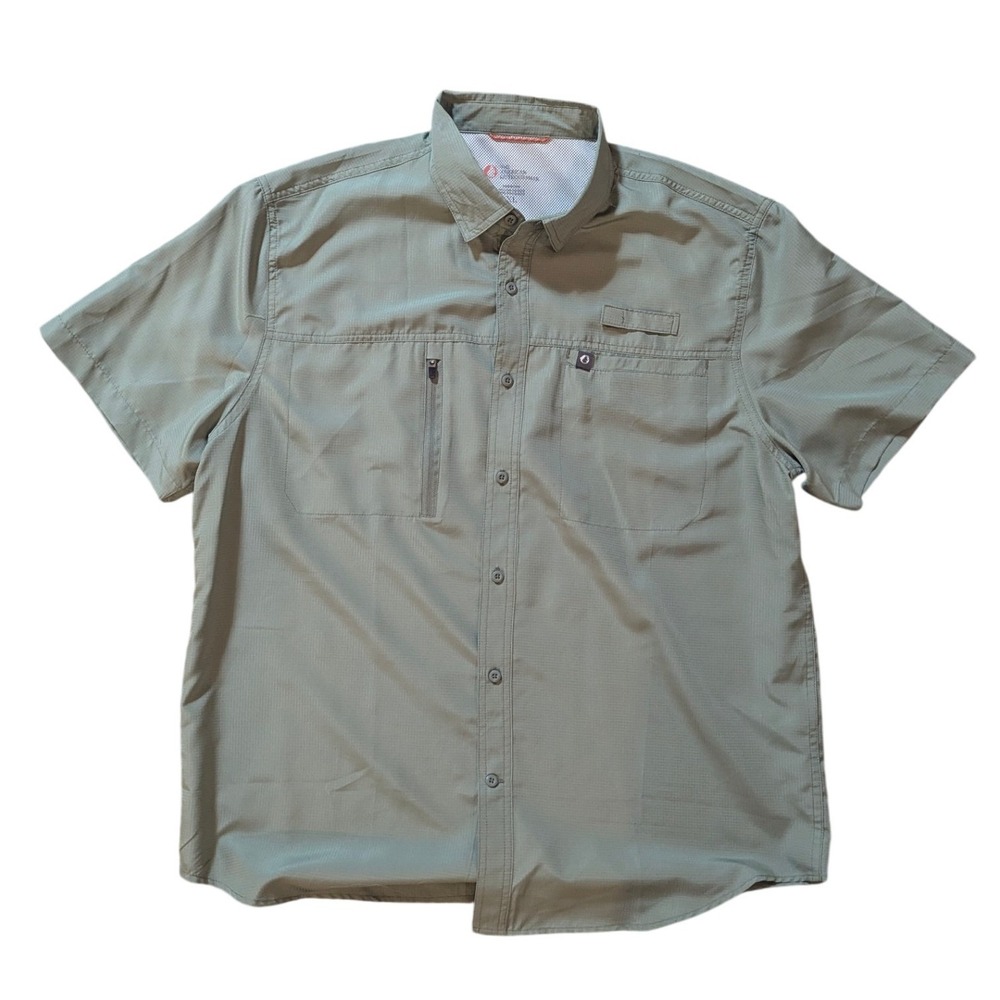 American Outdoorsman Shirt Mens XL Green Fishing Short Sleeve Gorpcore‎ Ripstop